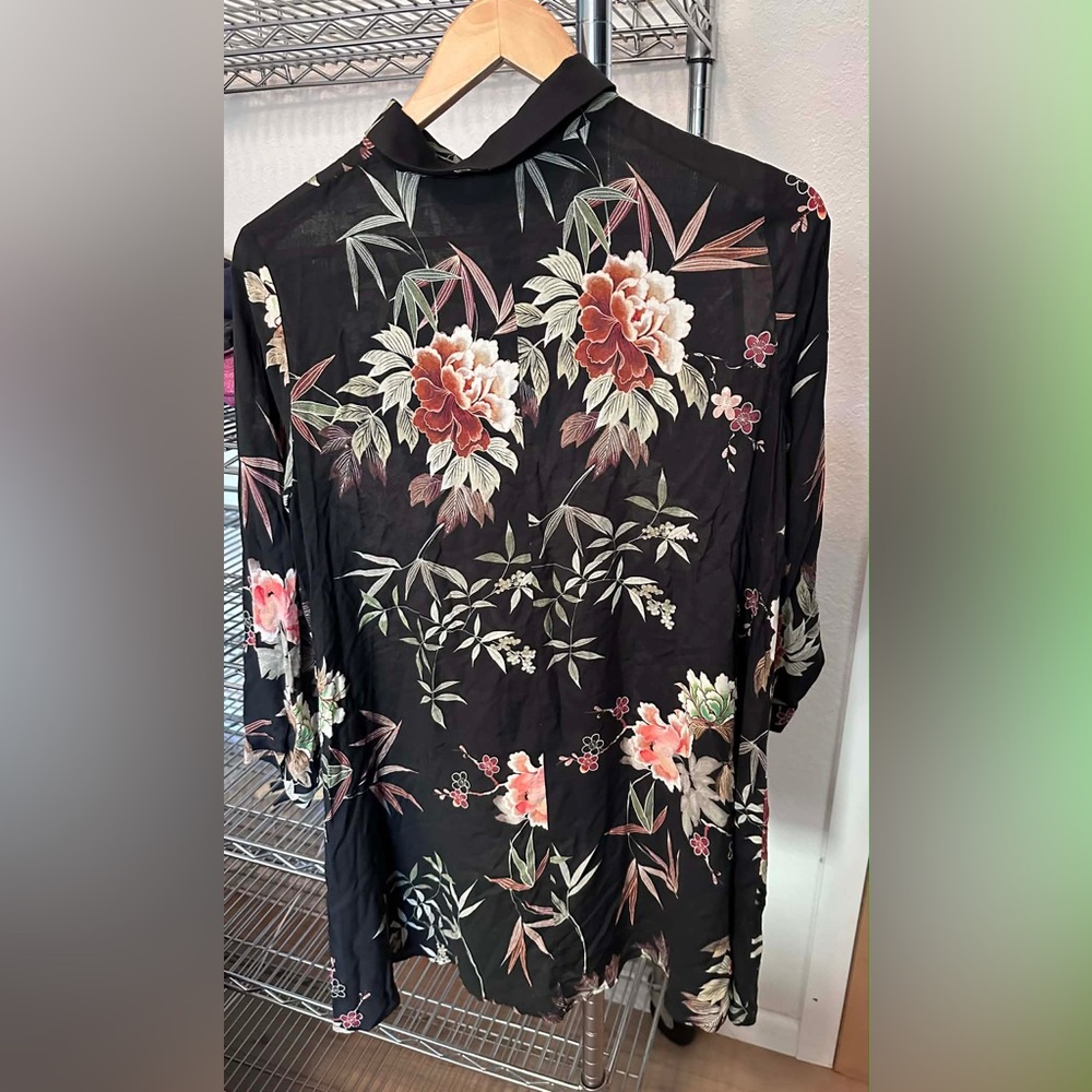 Zara Floral Print Maxi Shirt Dress - Picture 5 of 5